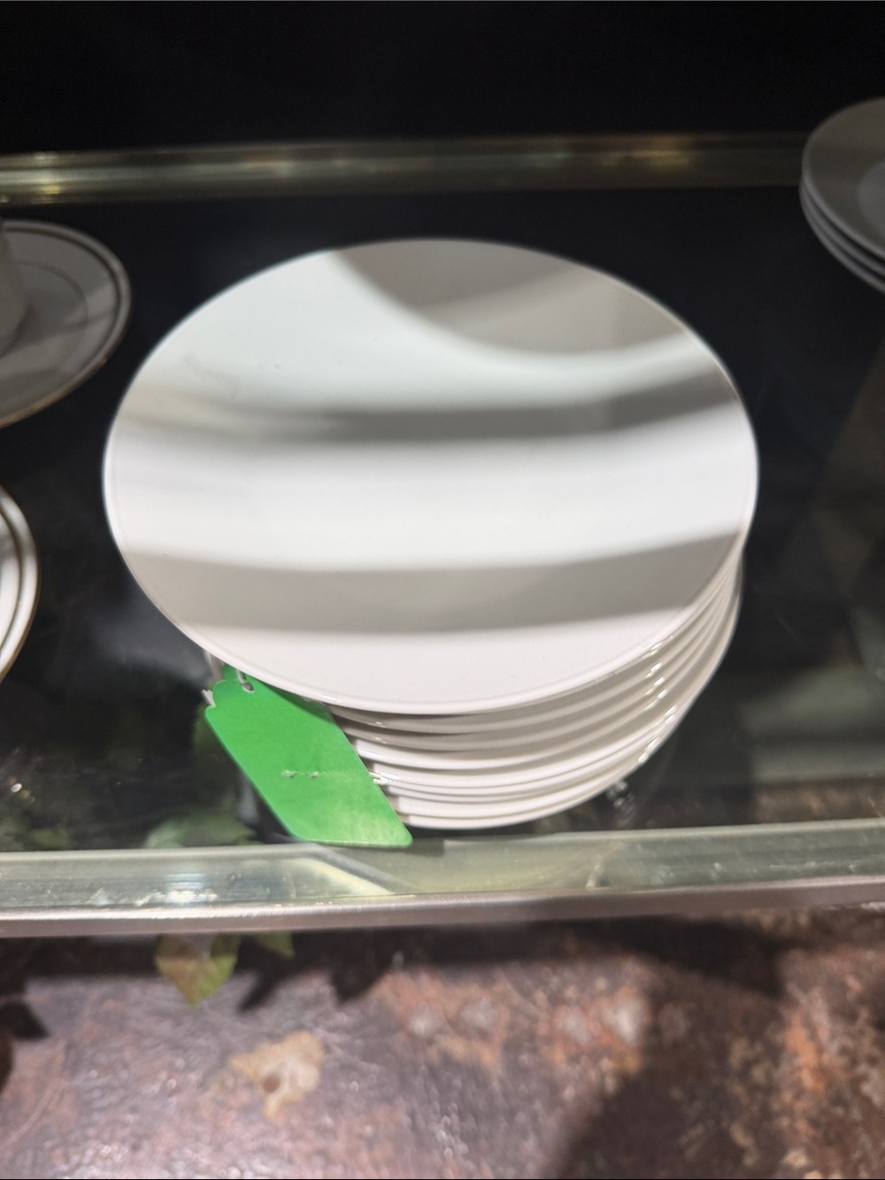 White Ceramic Accent Plate - Stylish Minimalist Home Accent 7 in wide set of 12